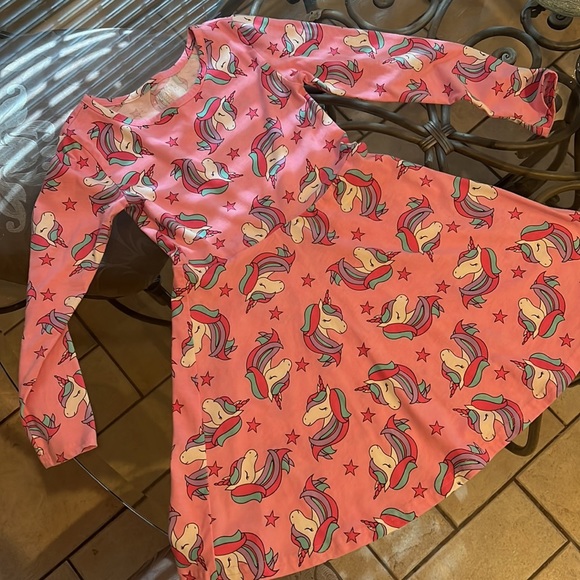 Children’s Place Pink Long-Sleeve Girls Dress Unicorn Size 5/6 - Picture 3 of 3